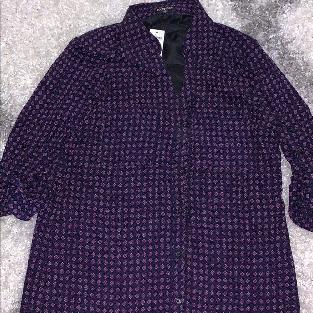Express button up shirt dress tunic NWT Mediun